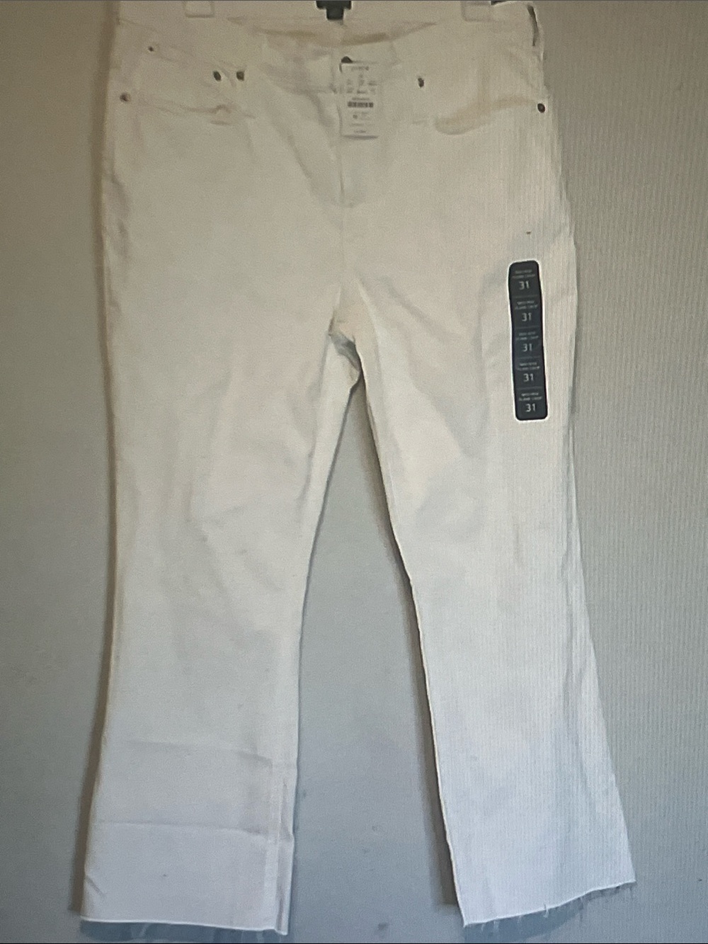 J. Crew White Mid-Rise Flare Crop Jeans